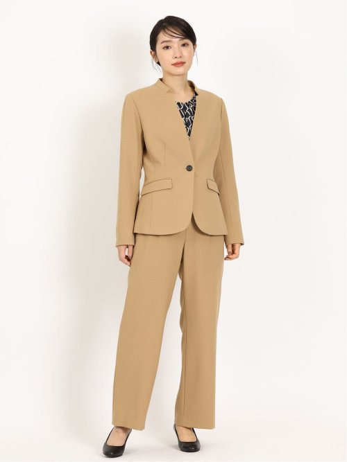 ウーリッシュ カラーレスジャケット キャメル(セットアップ可能)