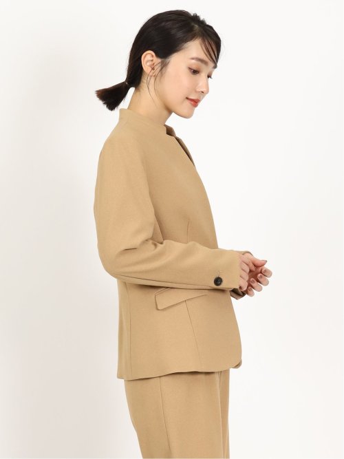 ウーリッシュ カラーレスジャケット キャメル(セットアップ可能)