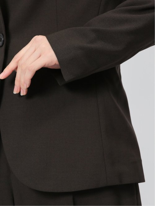 ウェザーストレッチウォッシャブル 1ボタンジャケット こげ茶(セットアップ可能)