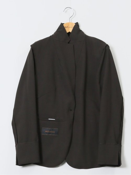 ウェザーストレッチウォッシャブル 1ボタンジャケット こげ茶(セットアップ可能)