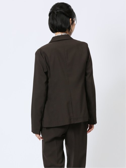 ウェザーストレッチウォッシャブル 1ボタンジャケット こげ茶(セットアップ可能)