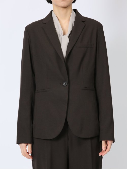 ウェザーストレッチウォッシャブル 1ボタンジャケット こげ茶(セットアップ可能)