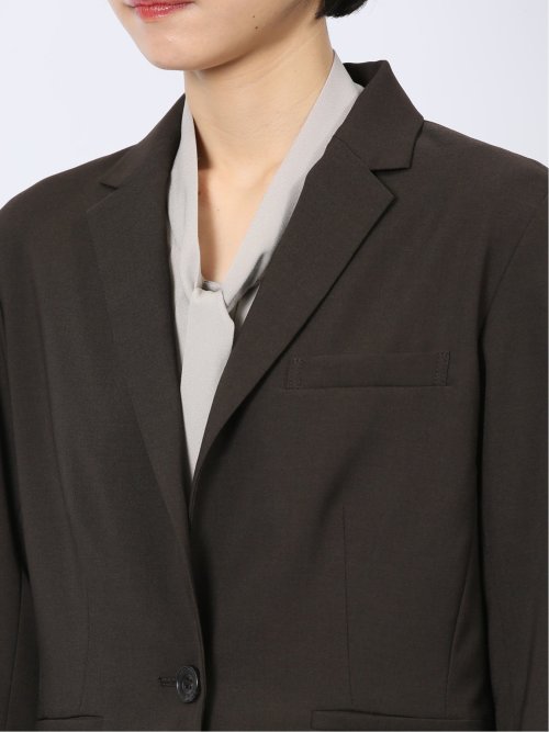 ウェザーストレッチウォッシャブル 1ボタンジャケット こげ茶(セットアップ可能)