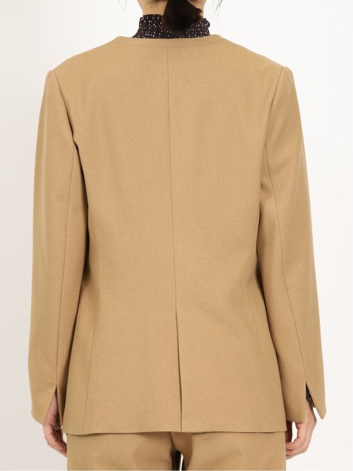 ウーリッシュ カラーレスロングジャケット キャメル(セットアップ可能)