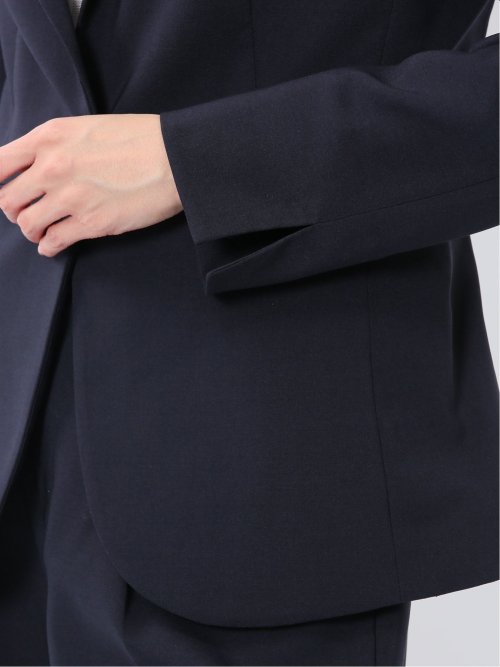 ウェザーストレッチウォッシャブル 1ボタンジャケット 紺(セットアップ可能)