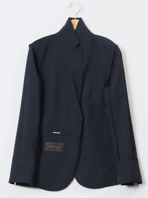 ウェザーストレッチウォッシャブル 1ボタンジャケット 紺(セットアップ可能)