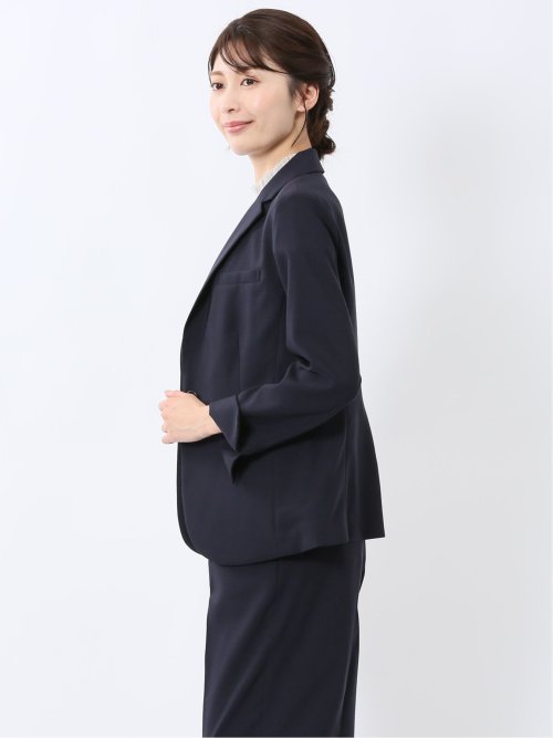 ウェザーストレッチウォッシャブル 1ボタンジャケット 紺(セットアップ可能)