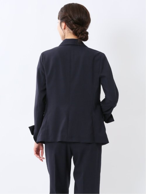 ウェザーストレッチウォッシャブル 1ボタンジャケット 紺(セットアップ可能)