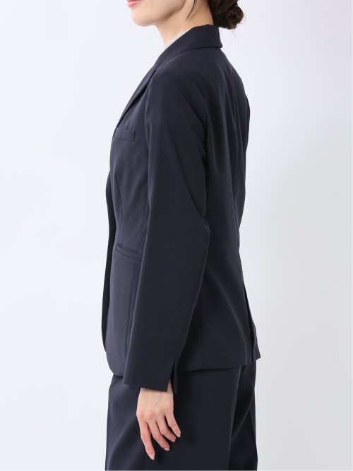 ウェザーストレッチウォッシャブル 1ボタンジャケット 紺(セットアップ可能)