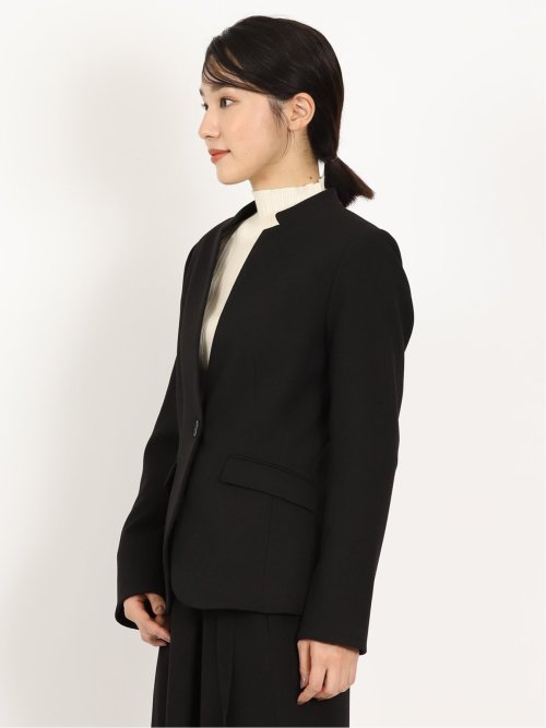 ウーリッシュ カラーレスジャケット 黒(セットアップ可能)