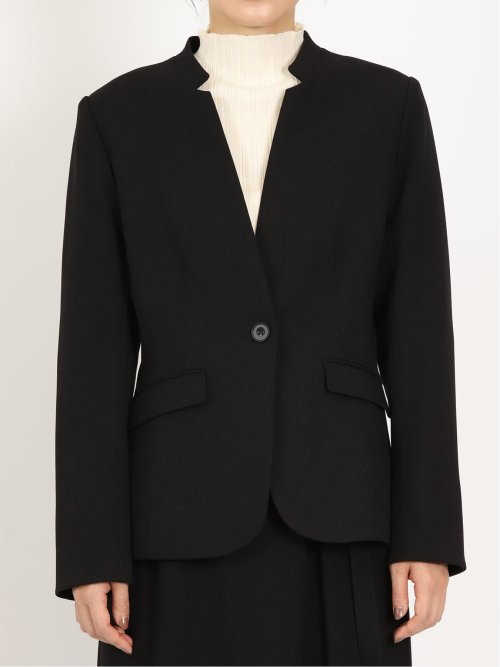 ウーリッシュ カラーレスジャケット 黒(セットアップ可能)