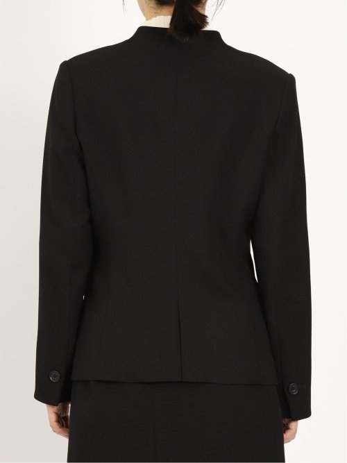 ウーリッシュ カラーレスジャケット 黒(セットアップ可能)