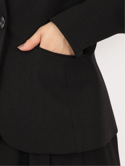 ウーリッシュ カラーレスジャケット 黒(セットアップ可能)