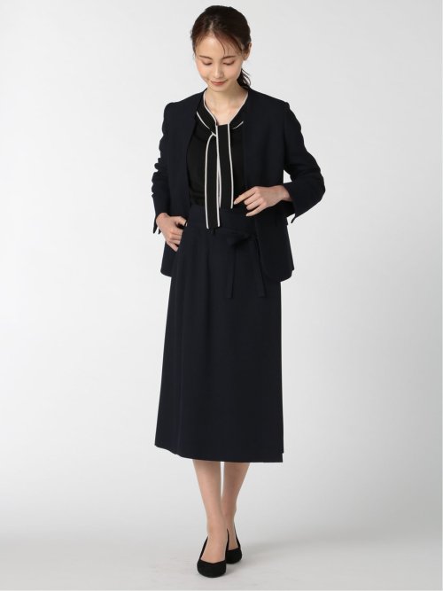 ウーリッシュ カラーレスジャケット 紺(セットアップ可能)