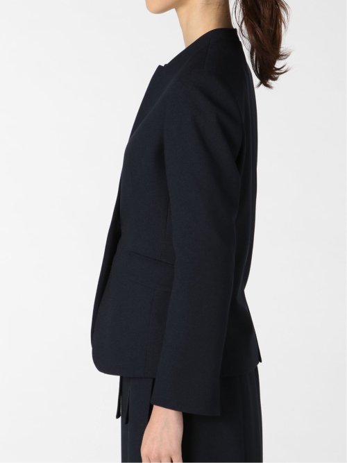 ウーリッシュ カラーレスジャケット 紺(セットアップ可能)