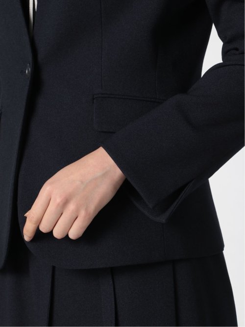 ウーリッシュ カラーレスジャケット 紺(セットアップ可能)