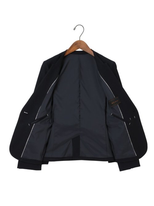 ウーリッシュ カラーレスジャケット 紺(セットアップ可能)