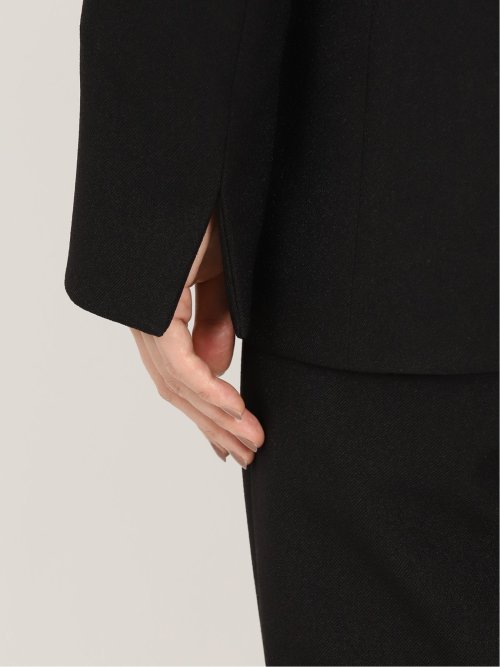 ウーリッシュ カラーレスロングジャケット 黒(セットアップ可能)