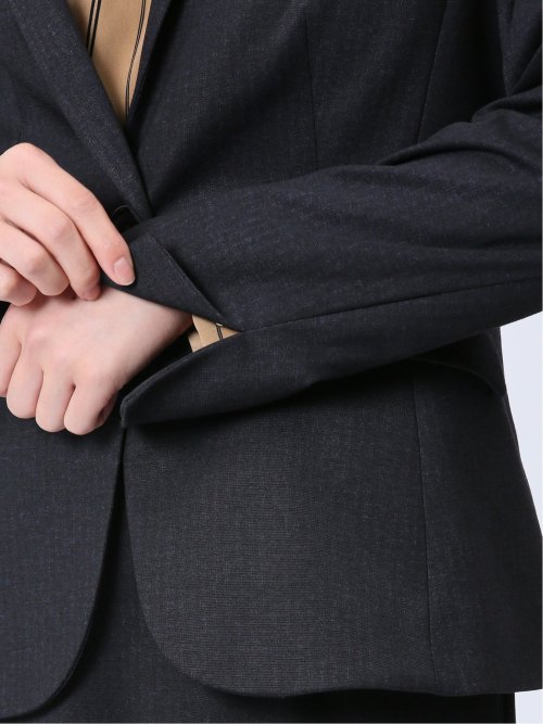 ストレッチポンチ 1ボタンジャケット 無地柄(セットアップ可能)