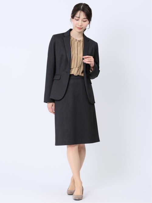 ストレッチポンチ 1ボタンジャケット 無地柄(セットアップ可能)