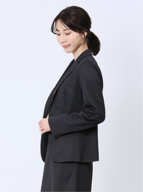 ストレッチポンチ 1ボタンジャケット 無地柄(セットアップ可能)