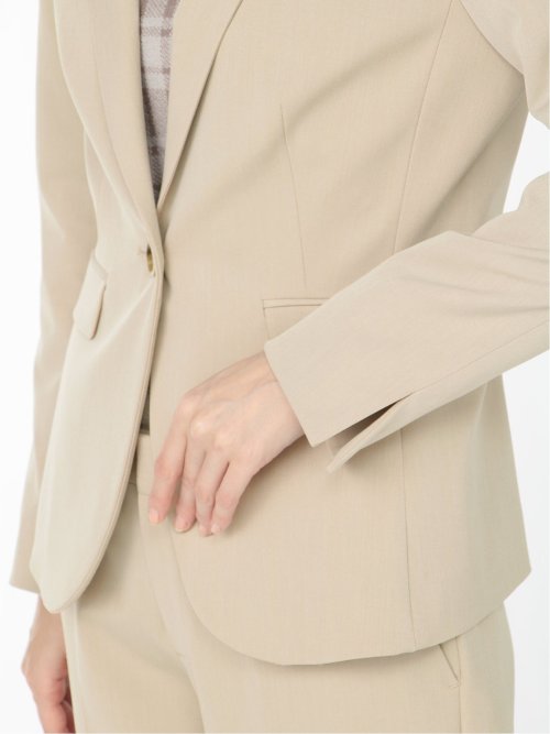 アルガンオイル 1ボタンテーラージャケット ベージュ(セットアップ可能)