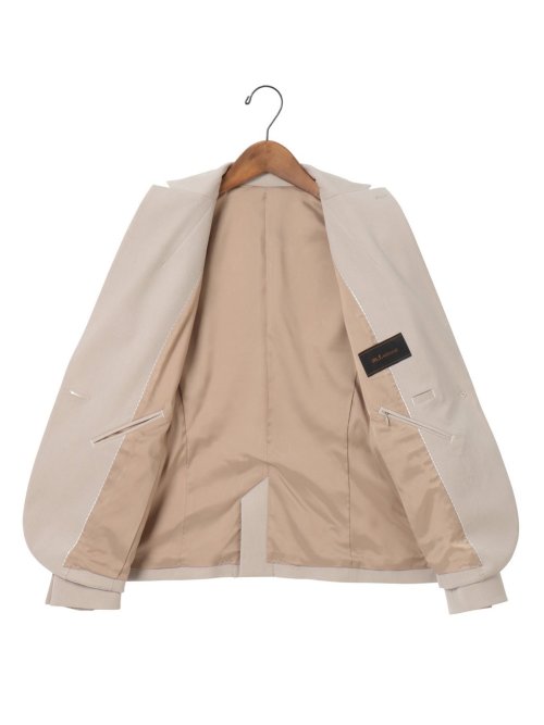 アルガンオイル 1ボタンテーラージャケット ベージュ(セットアップ可能)