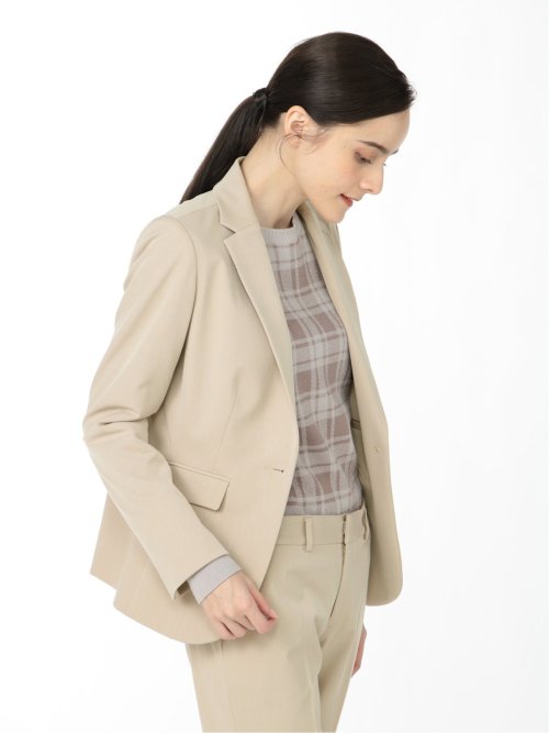 アルガンオイル 1ボタンテーラージャケット ベージュ(セットアップ可能)