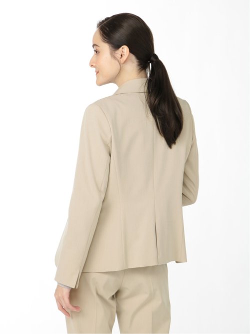 アルガンオイル 1ボタンテーラージャケット ベージュ(セットアップ可能)