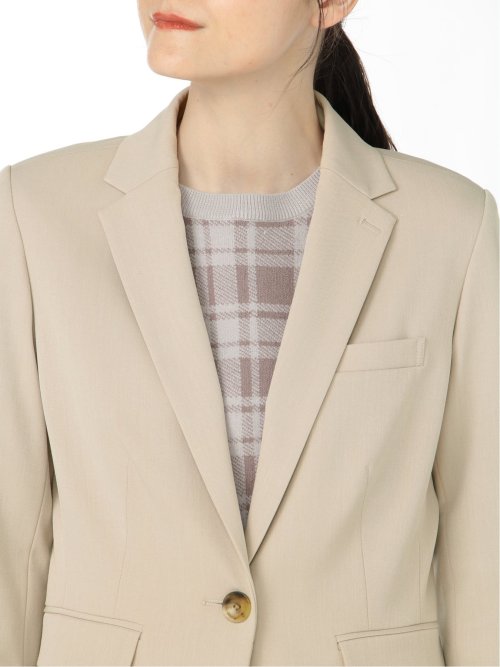 アルガンオイル 1ボタンテーラージャケット ベージュ(セットアップ可能)