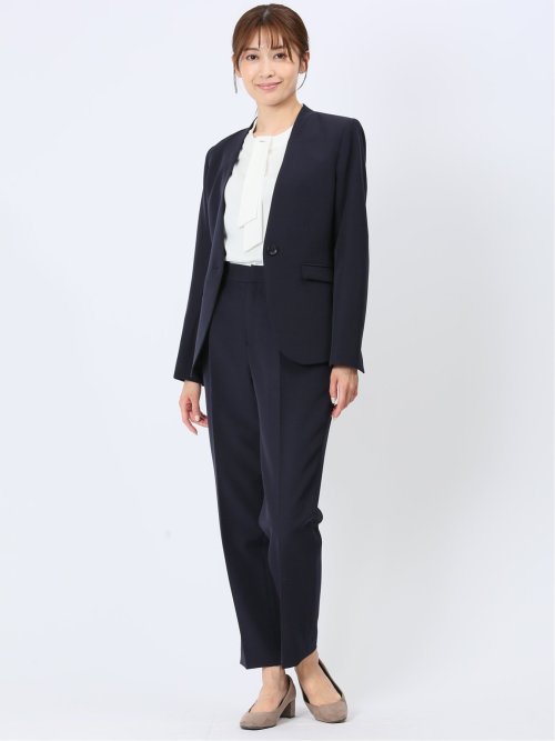 ダブルクロス カラーレスジャケット 紺(セットアップ可能)