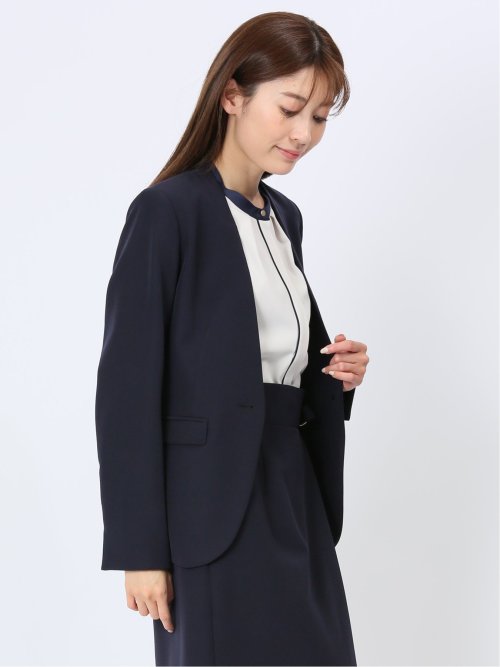 ダブルクロス カラーレスジャケット 紺(セットアップ可能)