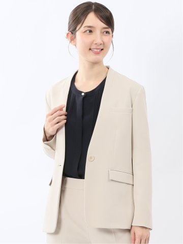 ダブルクロス カラーレスジャケット ベージュ(セットアップ可能)
