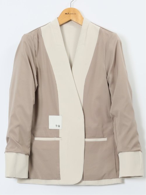 ダブルクロス カラーレスジャケット ベージュ(セットアップ可能)