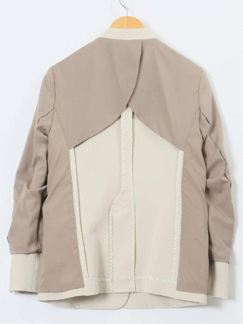 ダブルクロス カラーレスジャケット ベージュ(セットアップ可能)
