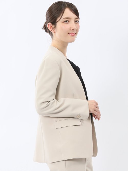 ダブルクロス カラーレスジャケット ベージュ(セットアップ可能)(S 33