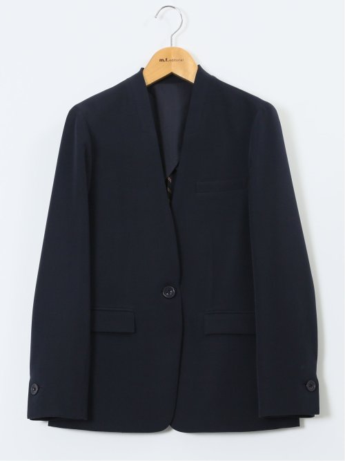 ダブルクロス カラーレスジャケット 紺(セットアップ可能)