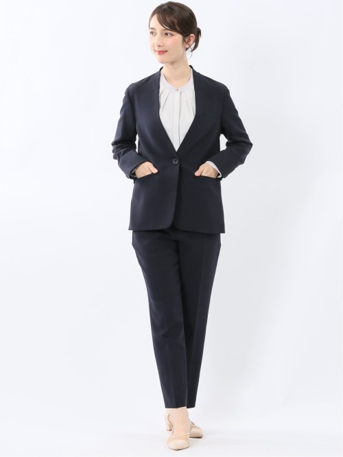 ダブルクロス カラーレスジャケット 紺(セットアップ可能)