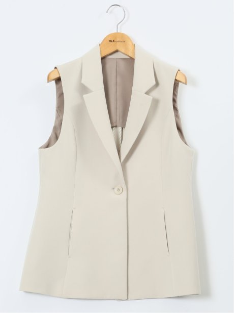 ダブルクロス ロングジレ ベージュ(セットアップ可能)