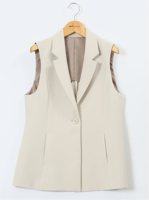 ダブルクロス ロングジレ ベージュ(セットアップ可能)