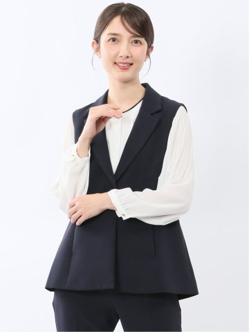 ダブルクロス ロングジレ 紺(セットアップ可能)