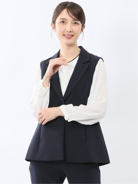 ダブルクロス ロングジレ 紺(セットアップ可能)