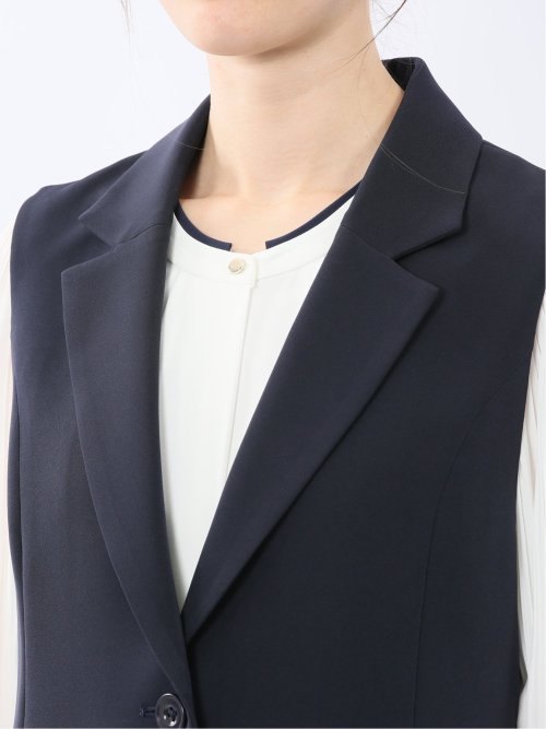 ダブルクロス ロングジレ 紺(セットアップ可能)