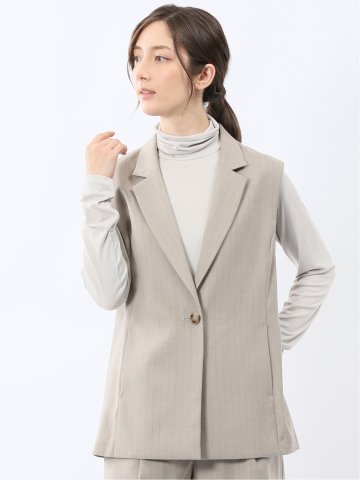 ビリーストライプ テーラードジレ ベージュ(セットアップ可能)