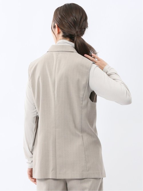 ビリーストライプ テーラードジレ ベージュ(セットアップ可能)