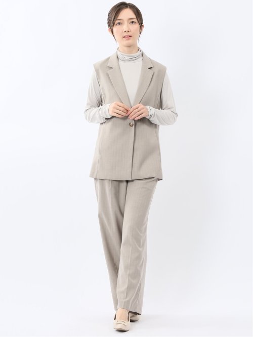 ビリーストライプ テーラードジレ ベージュ(セットアップ可能)