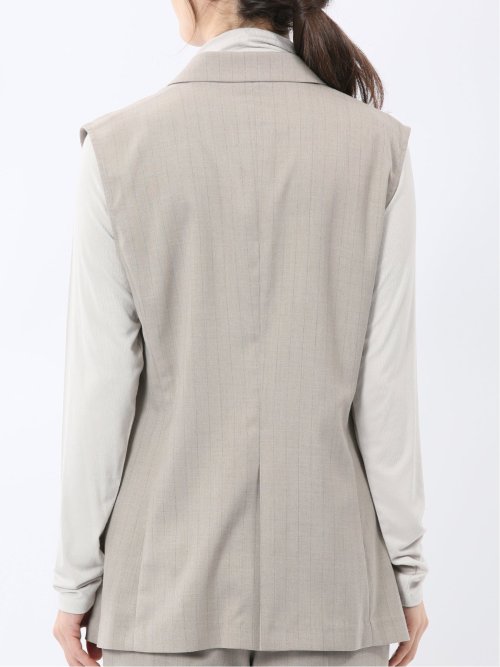 ビリーストライプ テーラードジレ ベージュ(セットアップ可能)