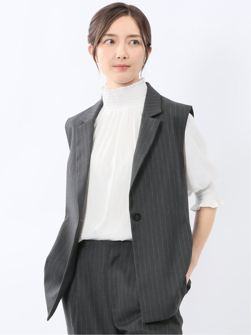 3ピース セットアップスーツ ジレ ストライプ グレー ヴィンテージ品 AB4 セール】【SOMEDIFF】ストライプ柄スリーピースセットアップ/スーツ