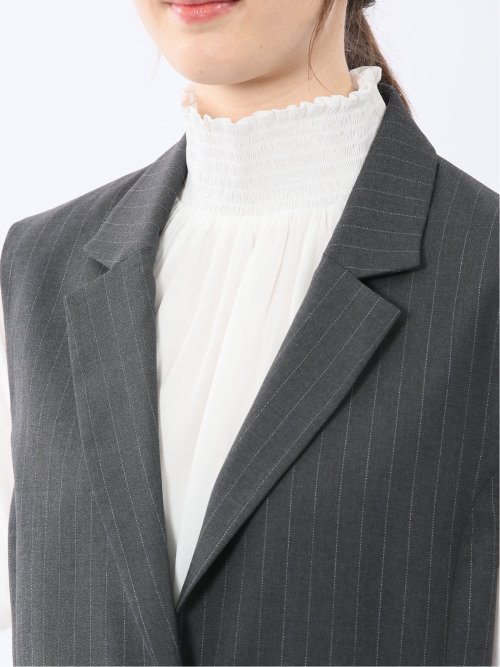 ビリーストライプ テーラードジレ グレー(セットアップ可能)