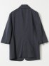 ストレッチ ウォッシャブル リネン混 1ボタン 7分袖 ジャケット 紺(セットアップ可能)